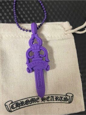 Chrome Hearts Kids Purple Sword Pendant Necklace on Ball Chain (BUDLE DEALS!)